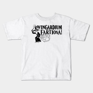 Funny Sorcerer Farting Wingardium Fartiosa Kids T-Shirt